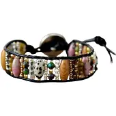 Marama - armband Gypsy Dreams - damesarmband - leer edelsteen - verstelbaar