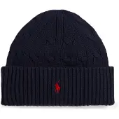 Ralph Lauren gebreide muts donkerblauw Jongens Katoen Logo