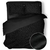 Eleganzzz Dekbedovertrek Micro Mink Leopard - black 240x200/220cm