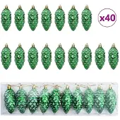 vidaXL Kerstdennenappelbal 40 st Groen 4 x 9 cm Kunststof