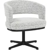 Livin24 Draaifauteuil Gino gemêleerde stof off white/zwart