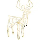 vidaXL Kerstfiguur rendier met bewegende kop warmwit 76x42x87 cm