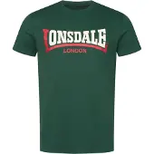 Lonsdale Shirt 'Two Tone' donkergroen / donkeroranje / wit