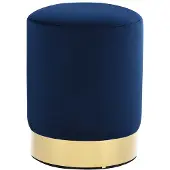vidaXL Kruk fluweel 28 x 36 cm blauw en goudkleurig