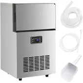 vidaXL IJsblokjesmachine 45 kg / 24 u zilverkleurig