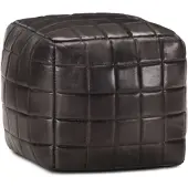 vidaXL Poef 40x40x40 cm echt geitenleer zwart