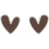 Yehwang Black hart studs zilver