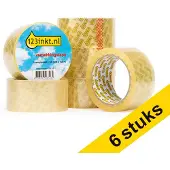 123inkt verpakkingstape transparant 50 mm x 66 m (6 rollen)