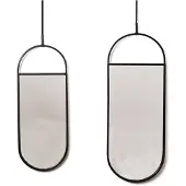 House Vitamin Mirror round wall mirrors metal black 22x60|9x50cm