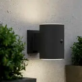 123inkt Solar wandlamp met sensor | Up & Down | Grantham | 3000K | IP54 | Zwart