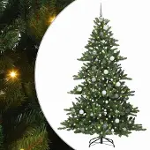 vidaXL Kunstmatige Hinged Kerstboom Groen 210 cm PVC en Staal