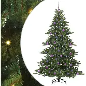 vidaXL Kunstmatige Hinged Kerstboom Groen 210 cm PVC en Staal