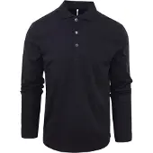 Profuomo Longsleeve Polo Navy Melange | Donkerblauw | Maat XXL