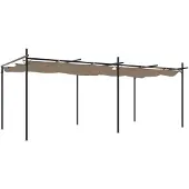 vidaXL Pergola met uitschuifbaar dak 589x292x230 taupe