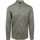 State of Art Overhemd groen visgraat button down boord