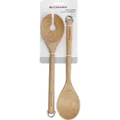 KitchenAid Saladebestek, Salade Couvert, Set van 2 Stuks, 30 cm, Berkenhout, Bruin -