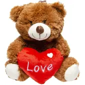 Duckiez Pluche Love bruine beer knuffel 23 cm - valentijn cadeautje voor hem of haar