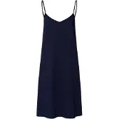 Hanro Nachthemd ' Spaghettidress Cotton Silk ' donkerblauw