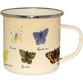 Esschert Design Emaille Mok Vlinders Multi multi Emaille Beker