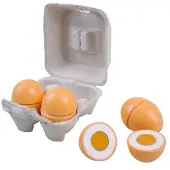 Simply For Kids Doosje met Houten Eieren 4-delig
