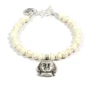 Heaven Eleven Howlite kralenarmband met echte boeddha