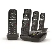 Gigaset Téléphone sans fil AS690A Quattro avec répondeur Noir