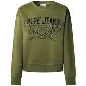 Pepe Jeans Sweatshirt 'Beberly' kaki / zwart