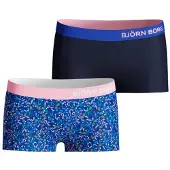 Björn Borg meisjes hipster 2-pack – donker & bloemenprint – comfortkatoen