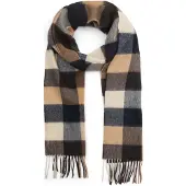 Barbour Sjaal donkerblauw geel ruit