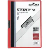 Durable klemmap DURACLIP, A4, kunststof, met clip, rood