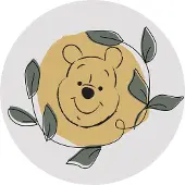 Komar Fotobehang Zelfklevend vlies - Winnie the Pooh Garland - Afmeting 125 x 125 cm