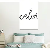 MuchoWow Wanddecoratie Metaal - Aluminium Schilderij Industrieel - Quotes - 'Calm' - Spreuk - Zwart wit - 100x150 cm - Dibond - Foto op aluminium - Industriële muurdecoratie - Voor de woonkamer/slaapkamer