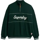 Superdry Sweatshirt 'Country Club' donkergroen / wit