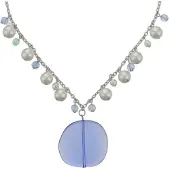 Behave - Ketting met blauwe hanger en parels - Zomers & speels