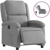 vidaXL Fauteuil elektrisch verstelbaar stof lichtgrijs