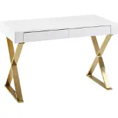 Wohnling Bureau WL6.314 Goud, Wit 118 x 76 x 57 cm