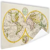 MuchoWow Antieke wereldkaart Poster 150x75 cm