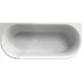 Xenz Fay 180x80x60 half-vrijst. bad mat wit incl. waterval vulcombi mat wit