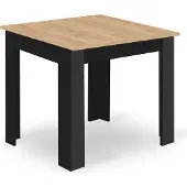 Leobert Tafel - - Onbekend - Massief eikenhout, zwarte poten - 80 x 80 x 75 cm