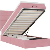 vidaXL Ottoman bed met matrassen 80x200cm fluweel roze