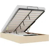 vidaXL Bedframe zonder matras 120x190 cm stof crèmekleurig
