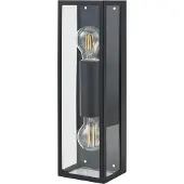 Eglo Amezola, oppervlakte, rechthoekig, 2 lampen, E27, IP44, zwart, transparant