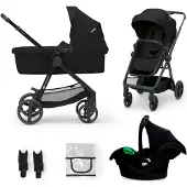Kinderkraft Combi kinderwagen 3-in-1, Classic zwart, met autostoel