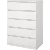 Ebuy24 Naia kommode 5 lades wit.