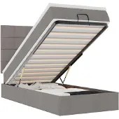vidaXL Ottomanbed met matras en LED-verlichting, taupe, 80x200 cm, gestoffeerd