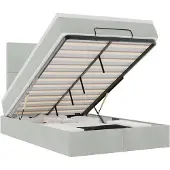 vidaXL Ottoman bed met matrassen en LED's 120x190cm fluweel lichtgrijs