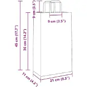 vidaXL Papieren zakken 250 st met hengsels 21x11x36 cm geel