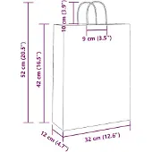 vidaXL Papieren zakken 250 st met hengsels 32x12x42 cm wit