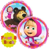 Super Merchant ballon MAsha and the Bear (2 zijden) 46cm (flat)