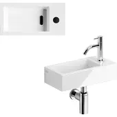 Clou Flush 3 fontein (wit ker.) InBe 2 kraan, sifon en afvoerplug